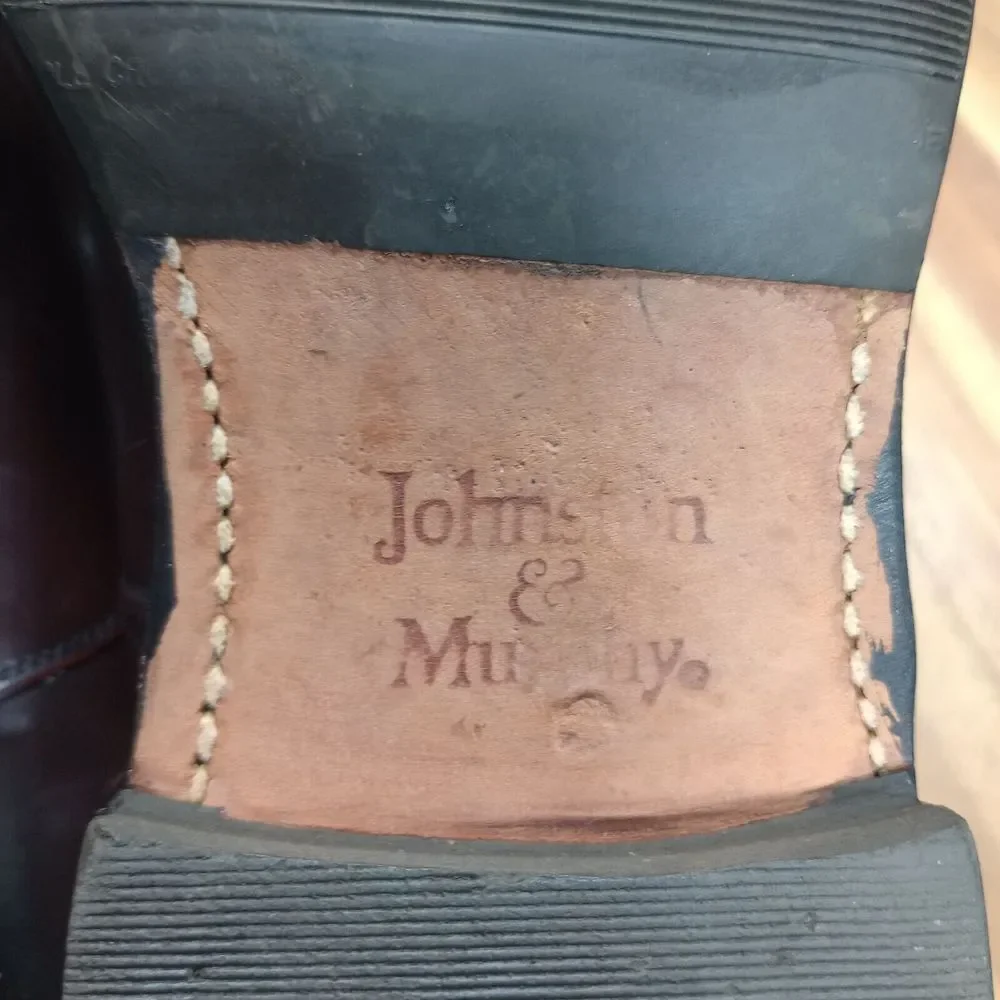 Johnston‎ Murphy Dress Shoes Mens Sz 8 D Martell Perf Wingtip Brown Leather